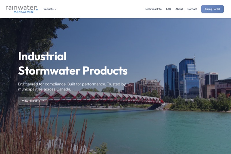 Rainwater's rebuilt website, the live version