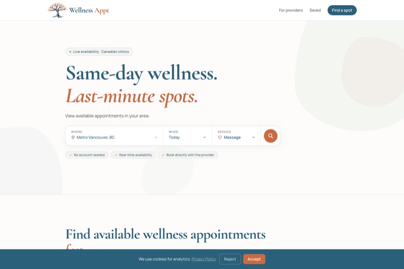 WellnessAppt website